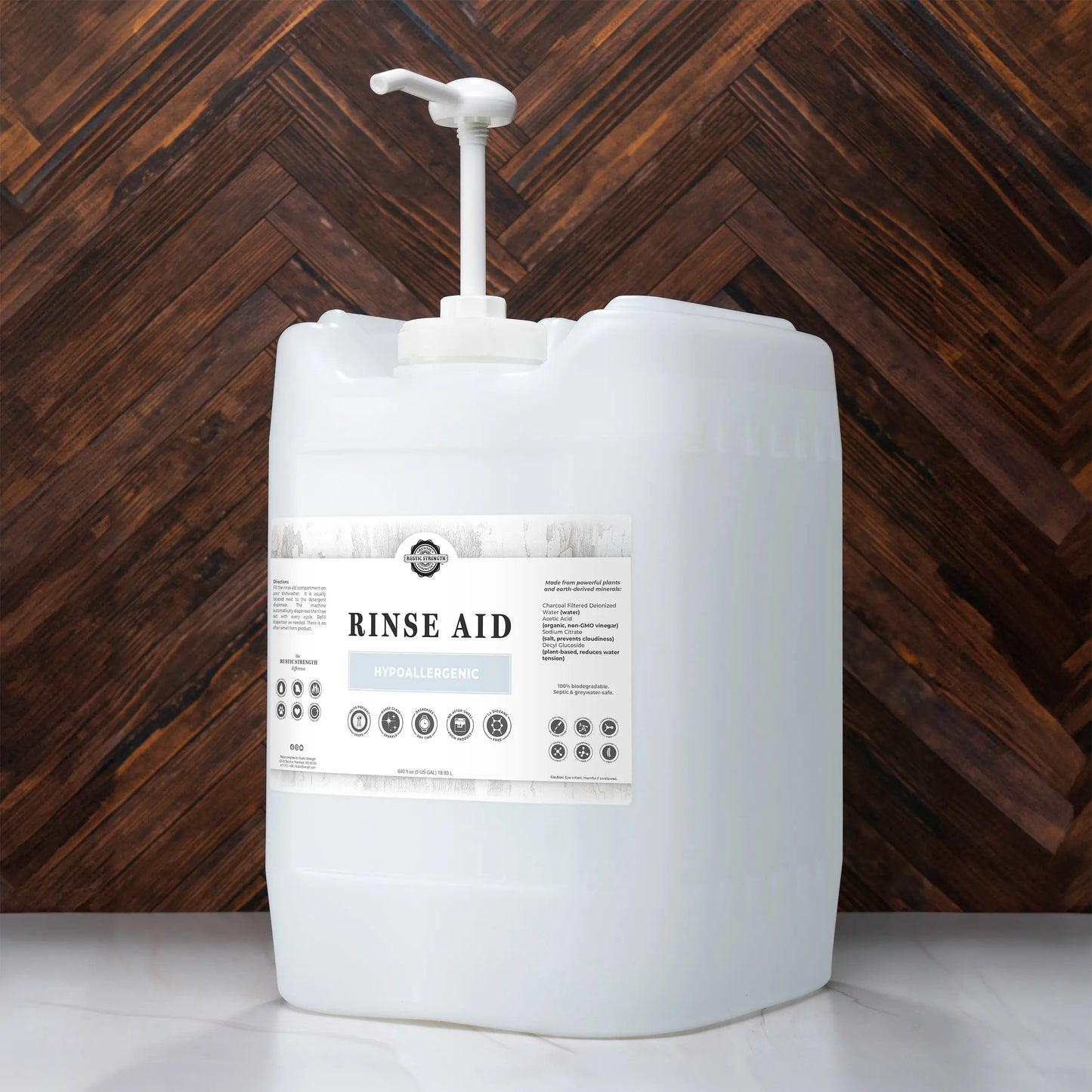 Rinse Aid for Automatic Dishwashers | Unscented Rustic Strength
