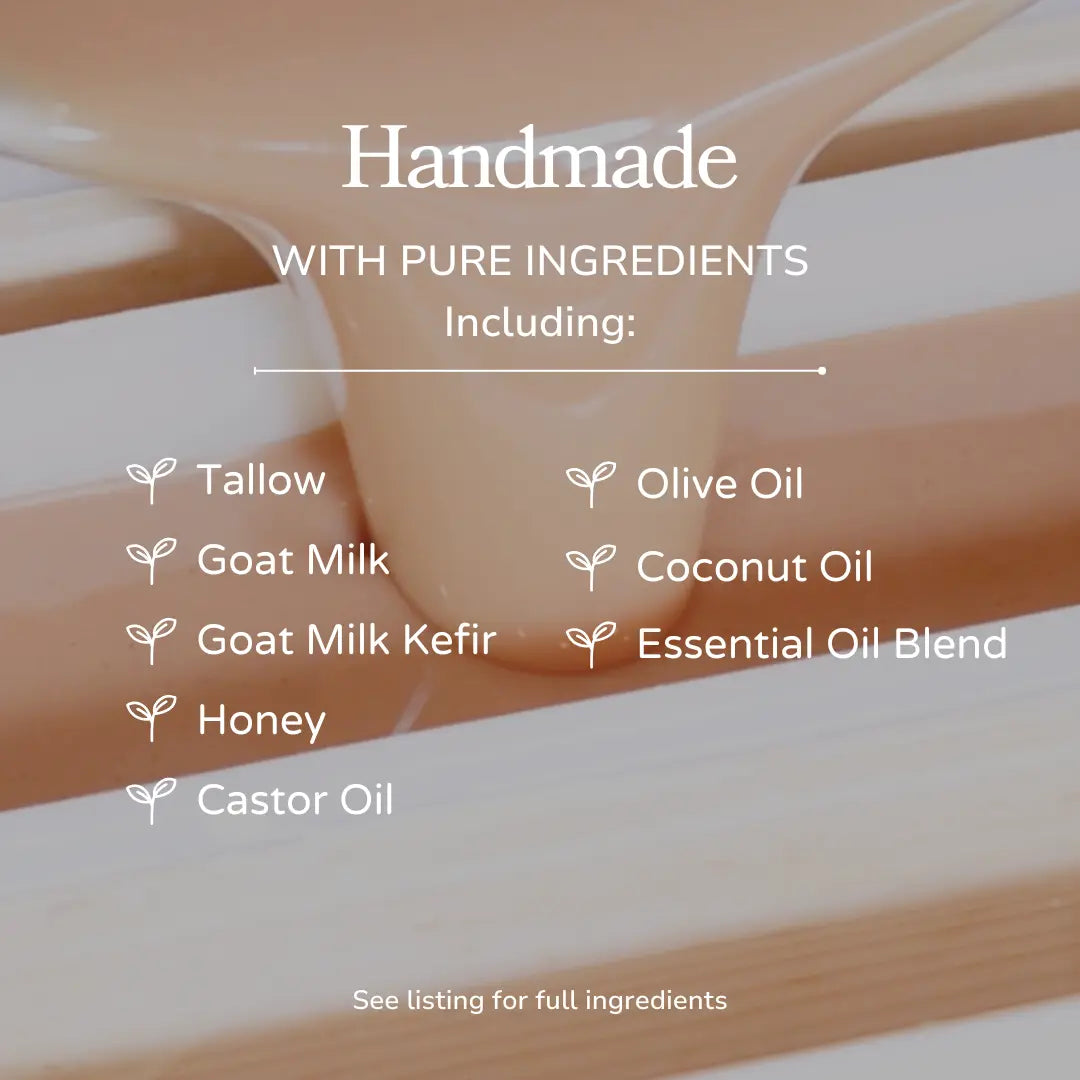 Pink Salt + Grapefruit Cleansing Bar Handmade Tallow and Goat Milk Soap Bar Pretty farm girl