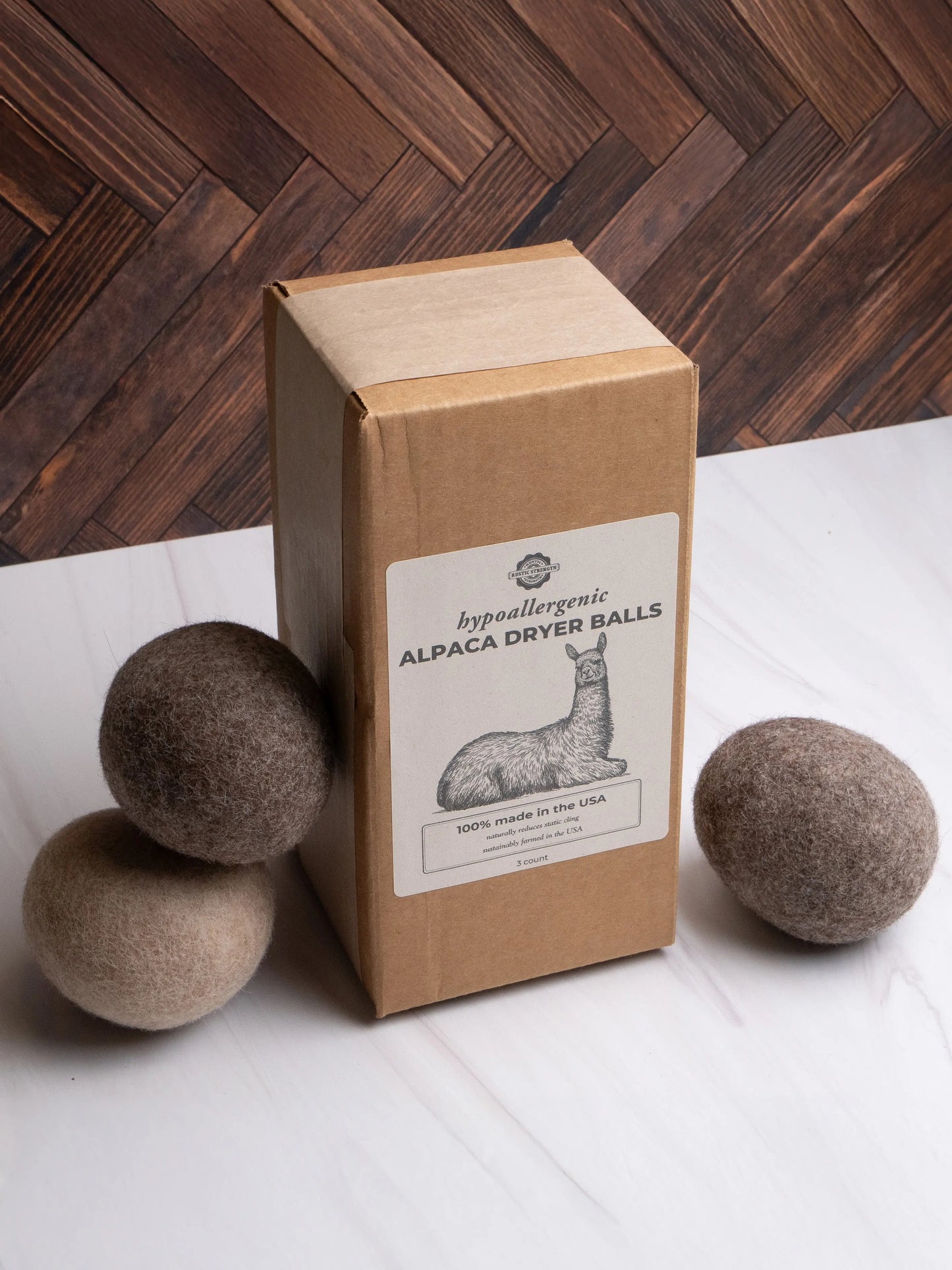 Alpaca Dryer Balls ( 3 pack ) Rustic Strength
