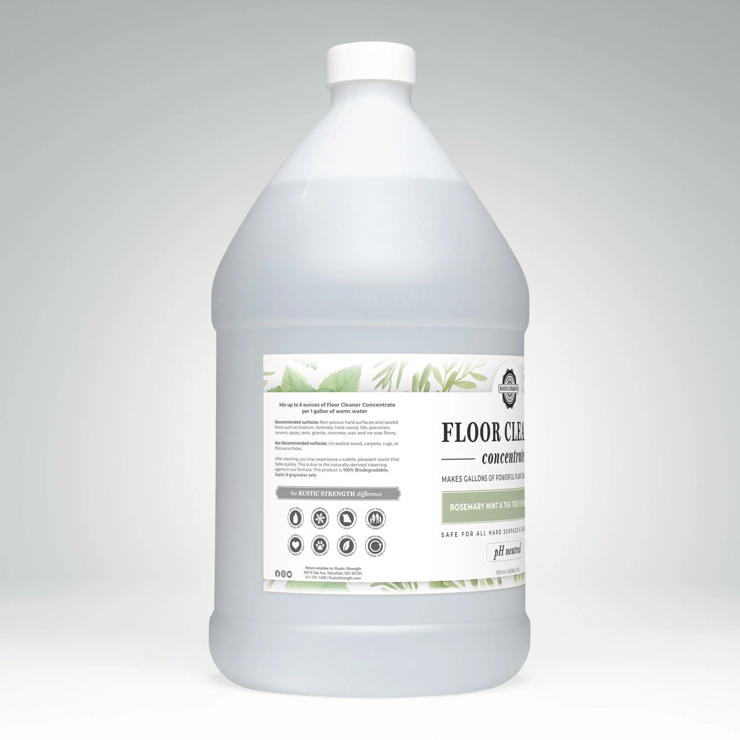Floor Cleaner Concentrate | Rosemary, Mint & Tea Tree Rustic Strength