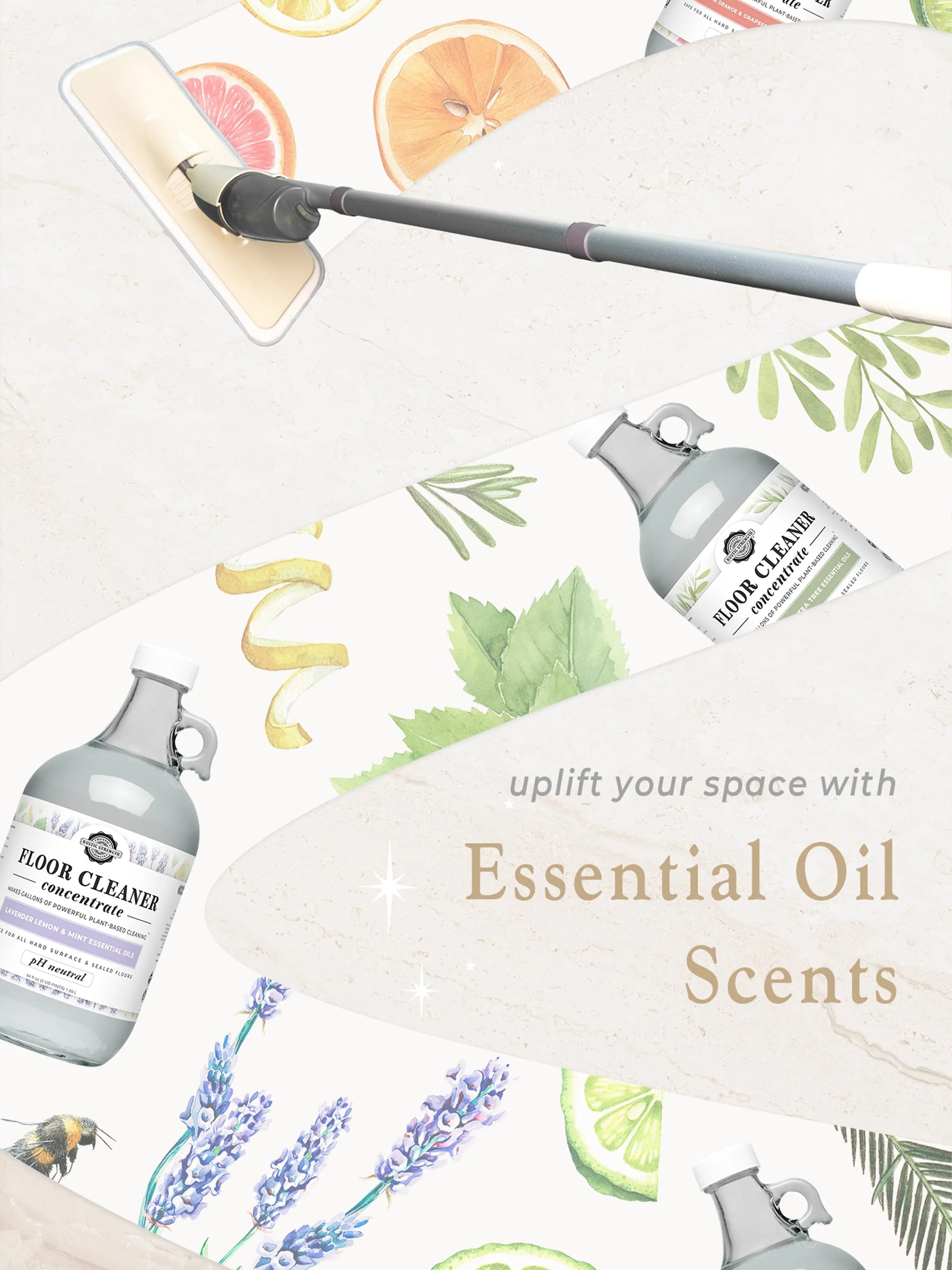 Floor Cleaner Concentrate | Rosemary, Mint & Tea Tree Rustic Strength
