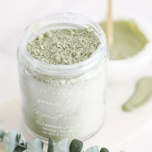 Green Tea + Coconut Milk Facial Cleansing Grains Pretty farm girl
