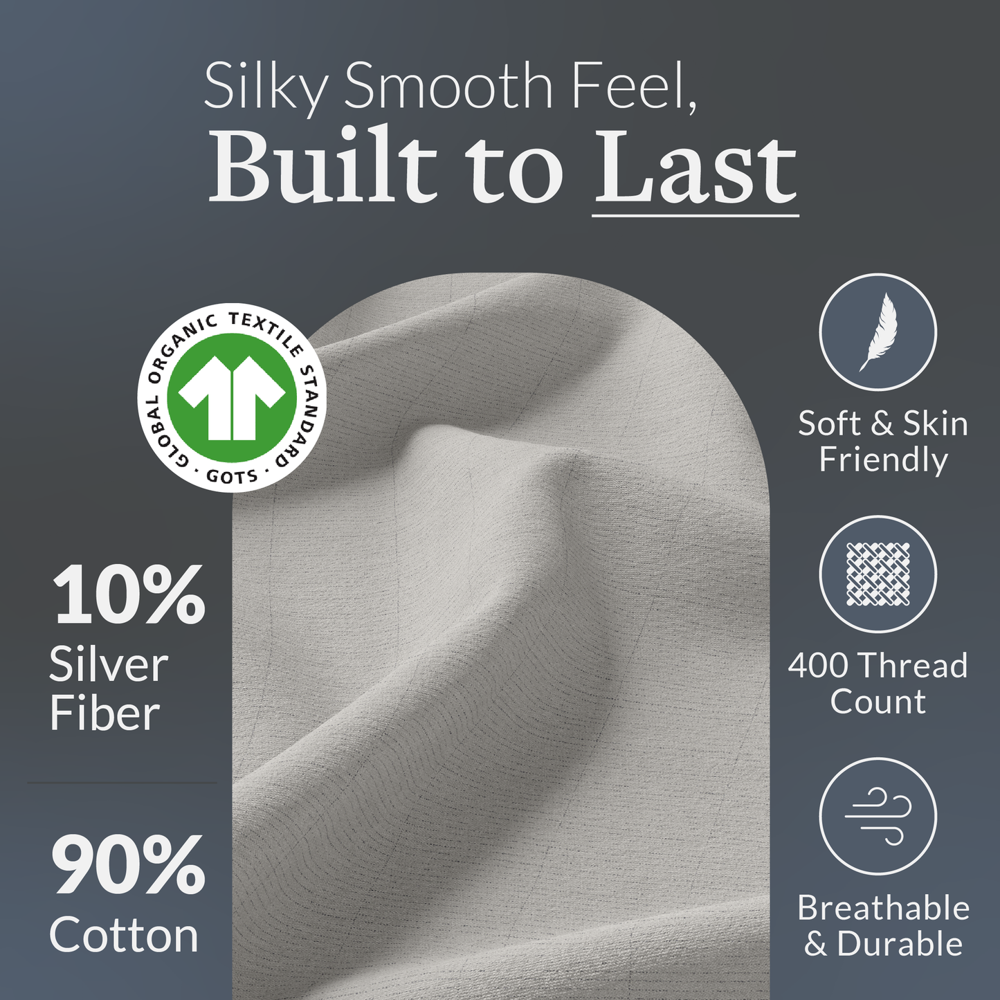 GroundLuxe Luxury Grounding Pillowcase (Organic Cotton) GroundLuxe