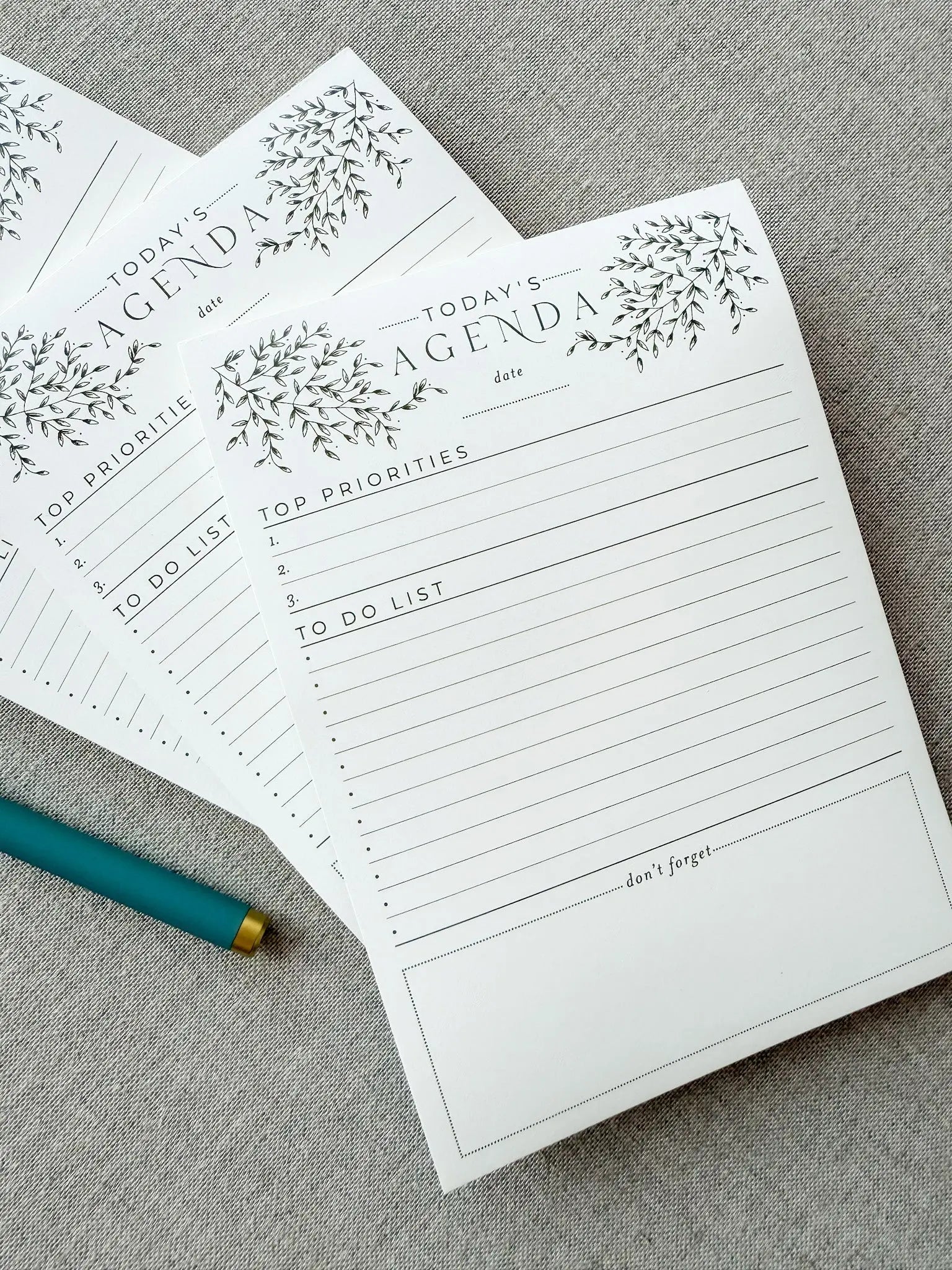 Today's Agenda // Planner Notepad Jen Simpson Design, LLC