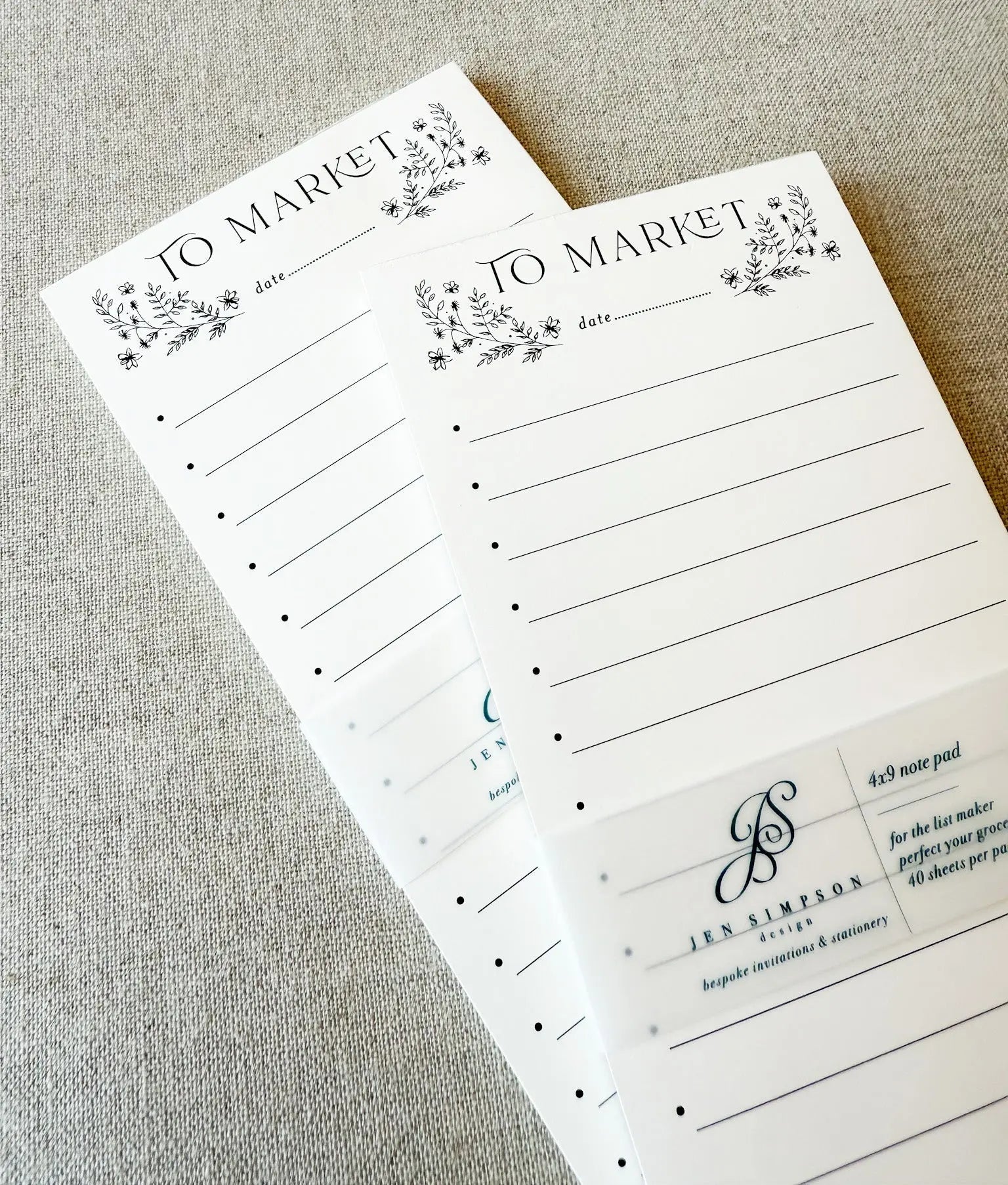 Floral To Market // Notepad Jen Simpson Design, LLC