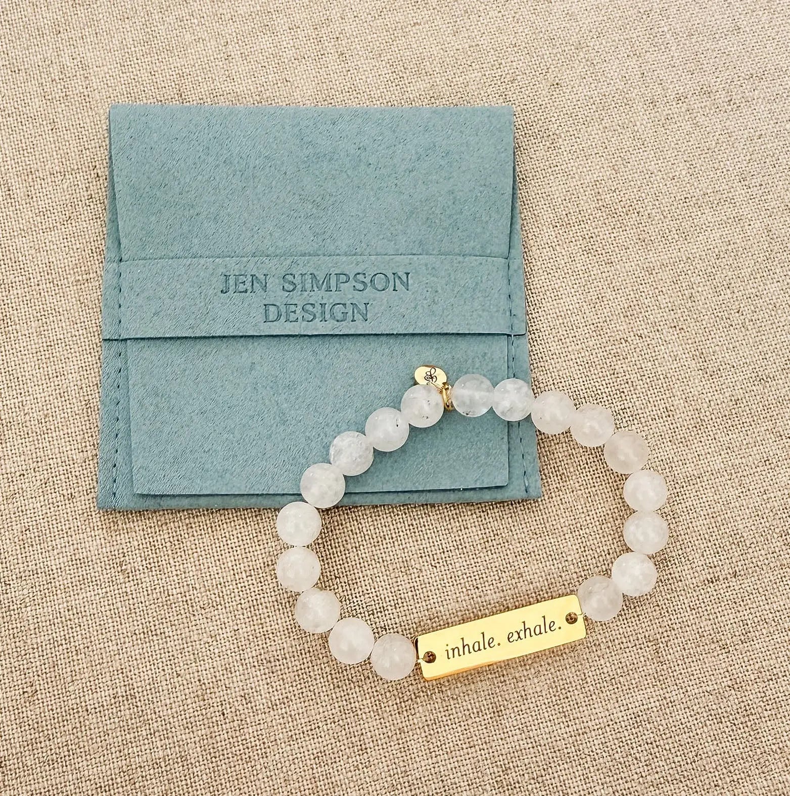 Inhale. Exhale. // Rainbow Moonstone Semi-Precious Stone Beaded Bracelet Jen Simpson Design, LLC
