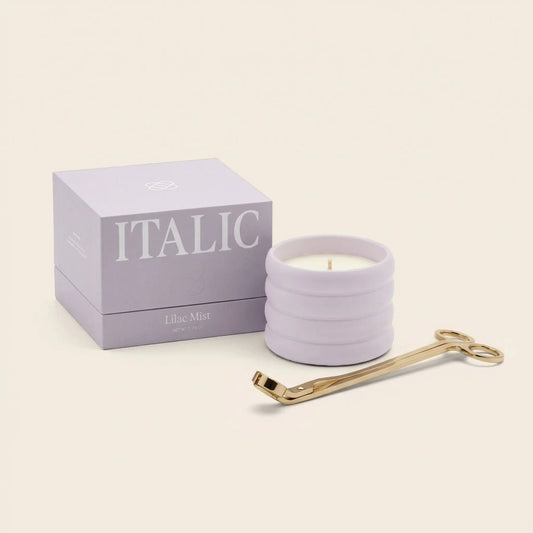 Ceramic Candle & Wick Trimmer Set Italic