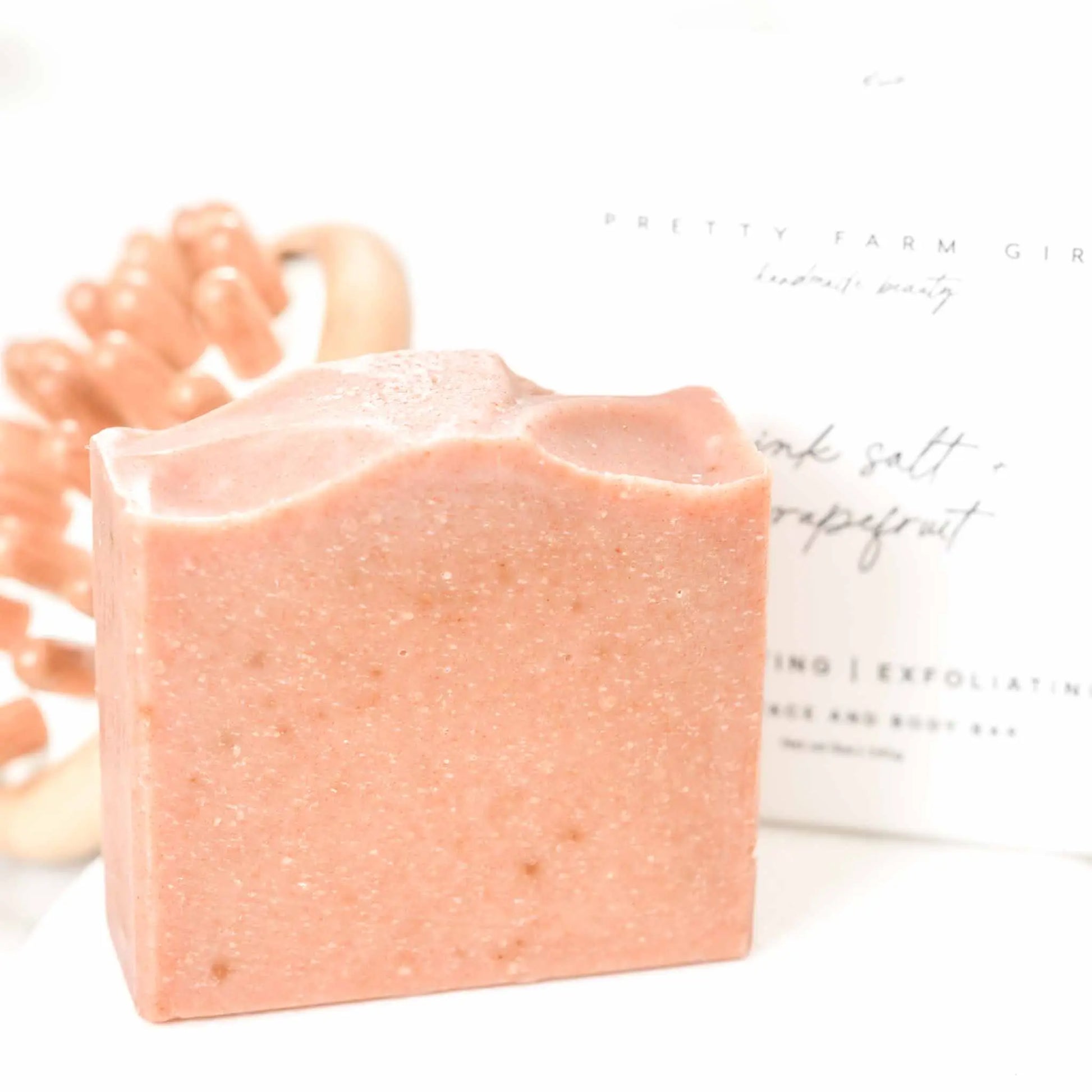 Pink Salt + Grapefruit Cleansing Bar Handmade Tallow and Goat Milk Soap Bar Pretty farm girl