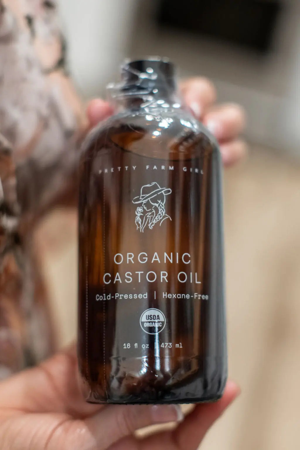 Organic Pure Castor Oil + Cloth Pack Bundle Pretty farm girl