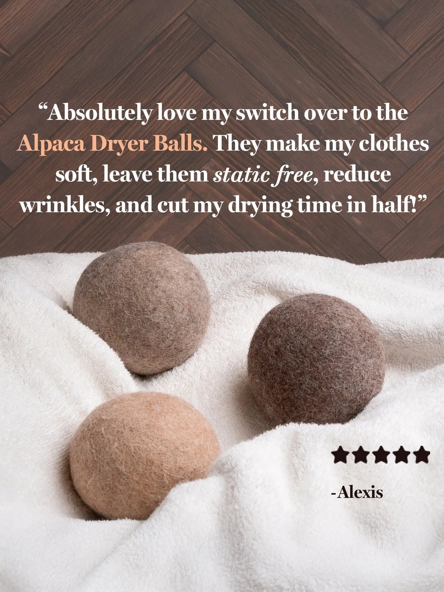 Alpaca Dryer Balls ( 3 pack ) Rustic Strength