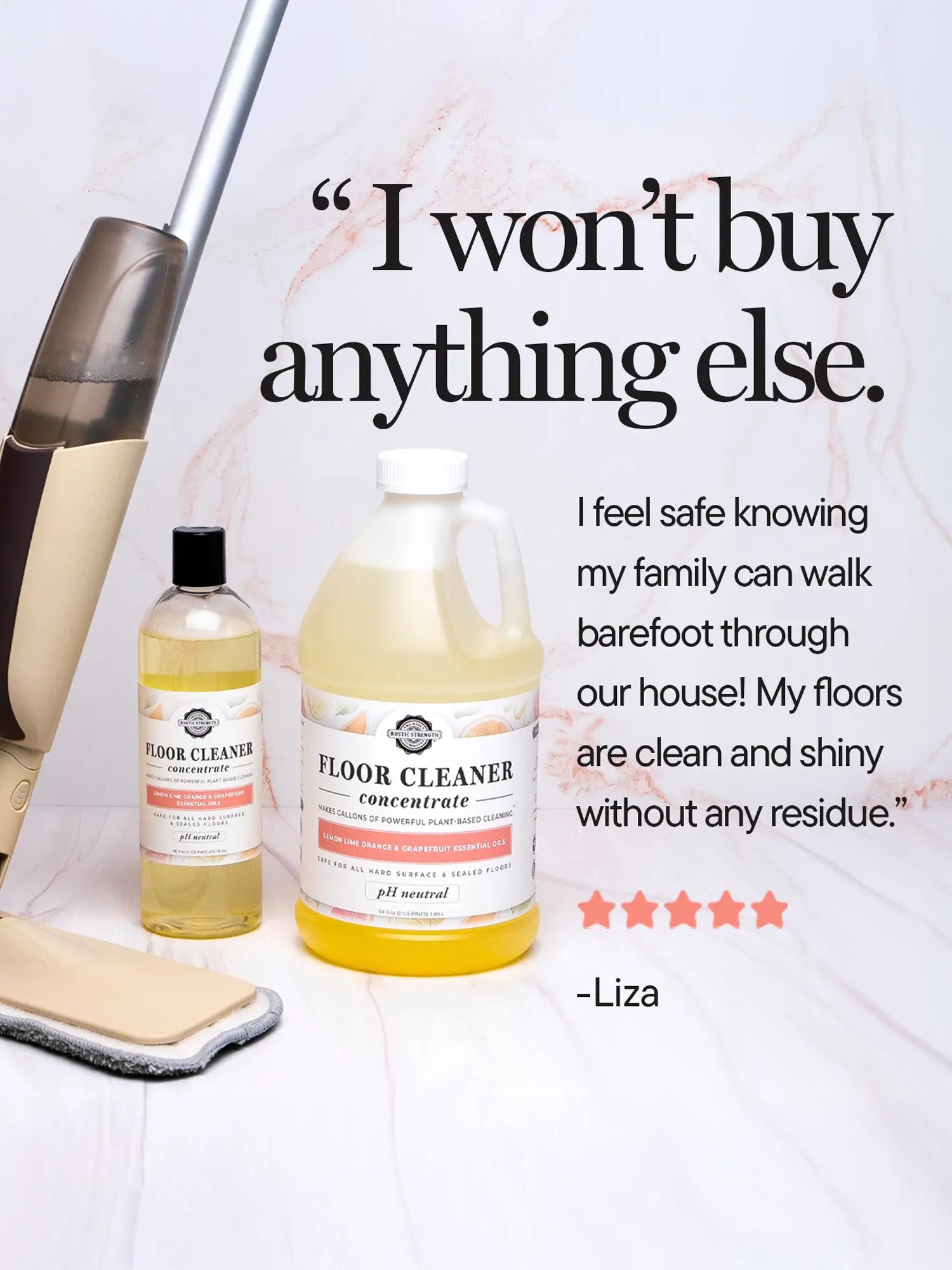 Floor Cleaner Concentrate | Rosemary, Mint & Tea Tree Rustic Strength