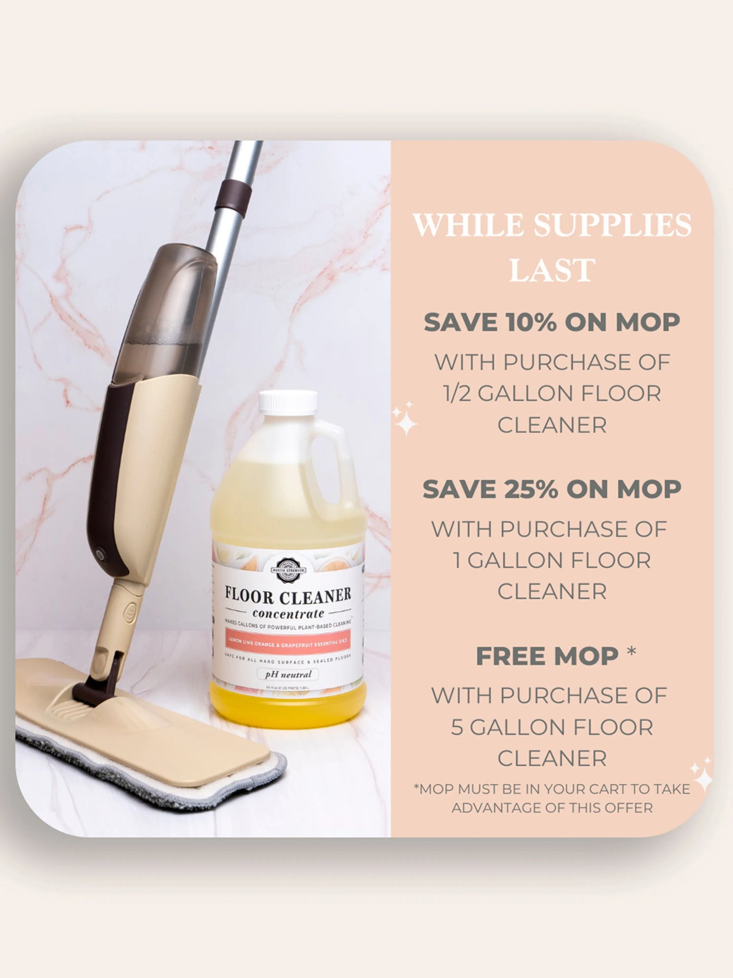 Floor Cleaner Concentrate | Lemon, Lime, Orange & Grapefruit Rustic Strength