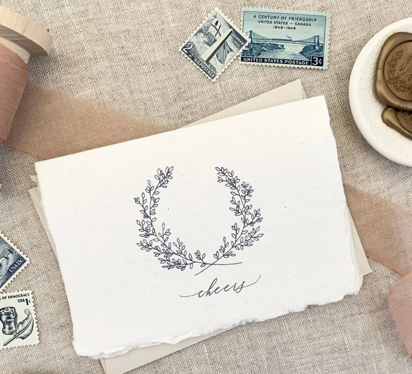 Cheers // Deckled Edge Note Cards Jen Simpson Design, LLC