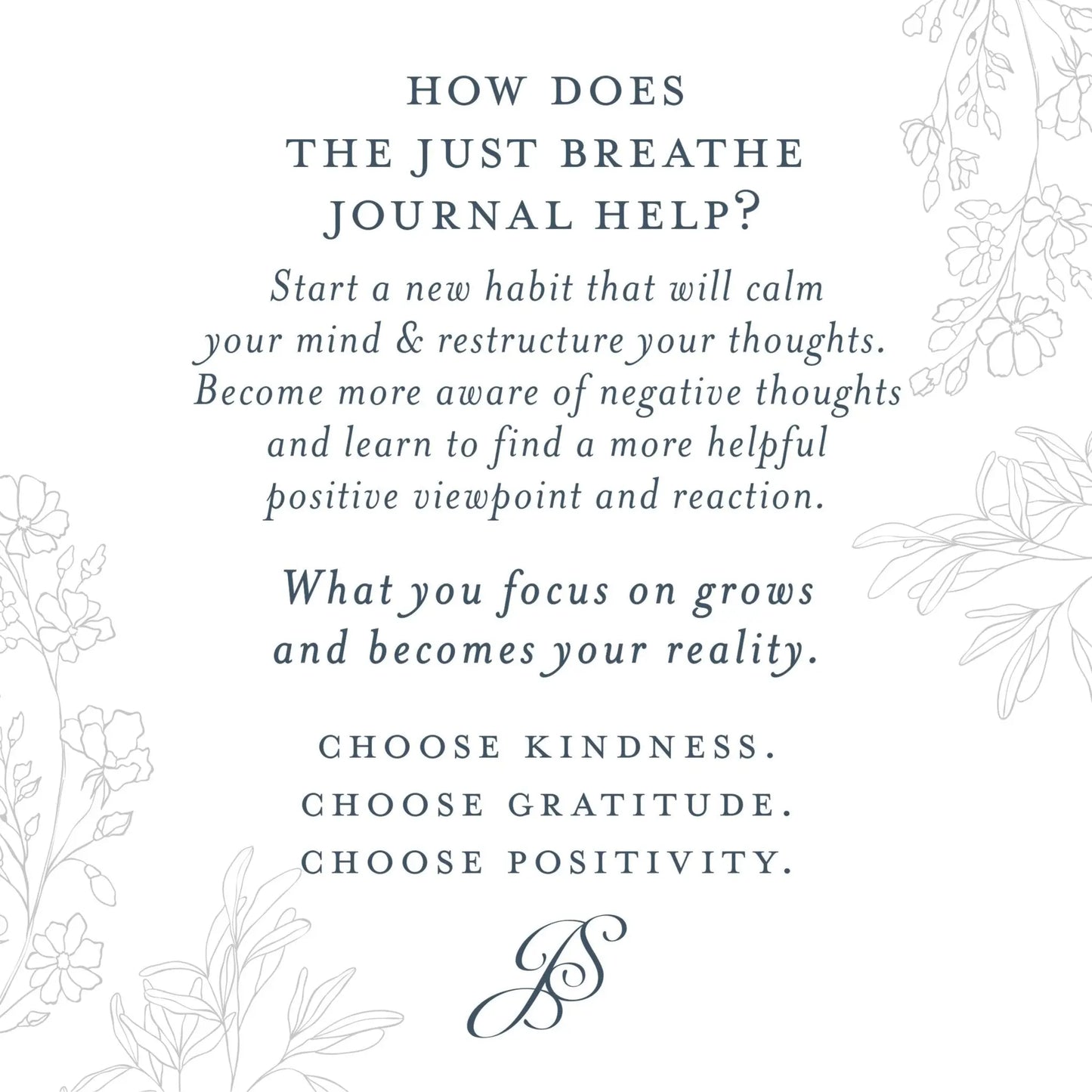 Just Breathe // Anxiety Journal Jen Simpson Design, LLC