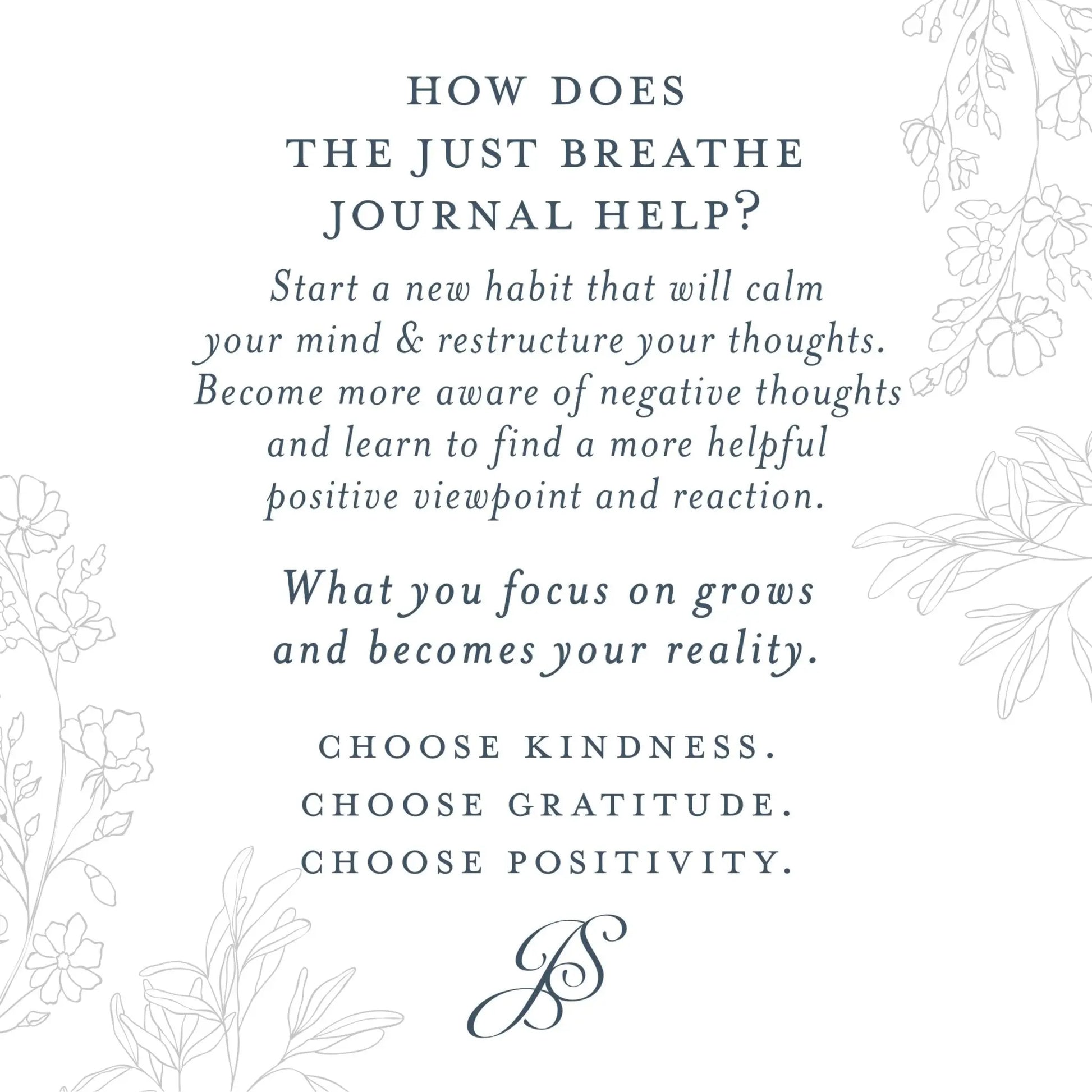Just Breathe // Anxiety Journal Jen Simpson Design, LLC