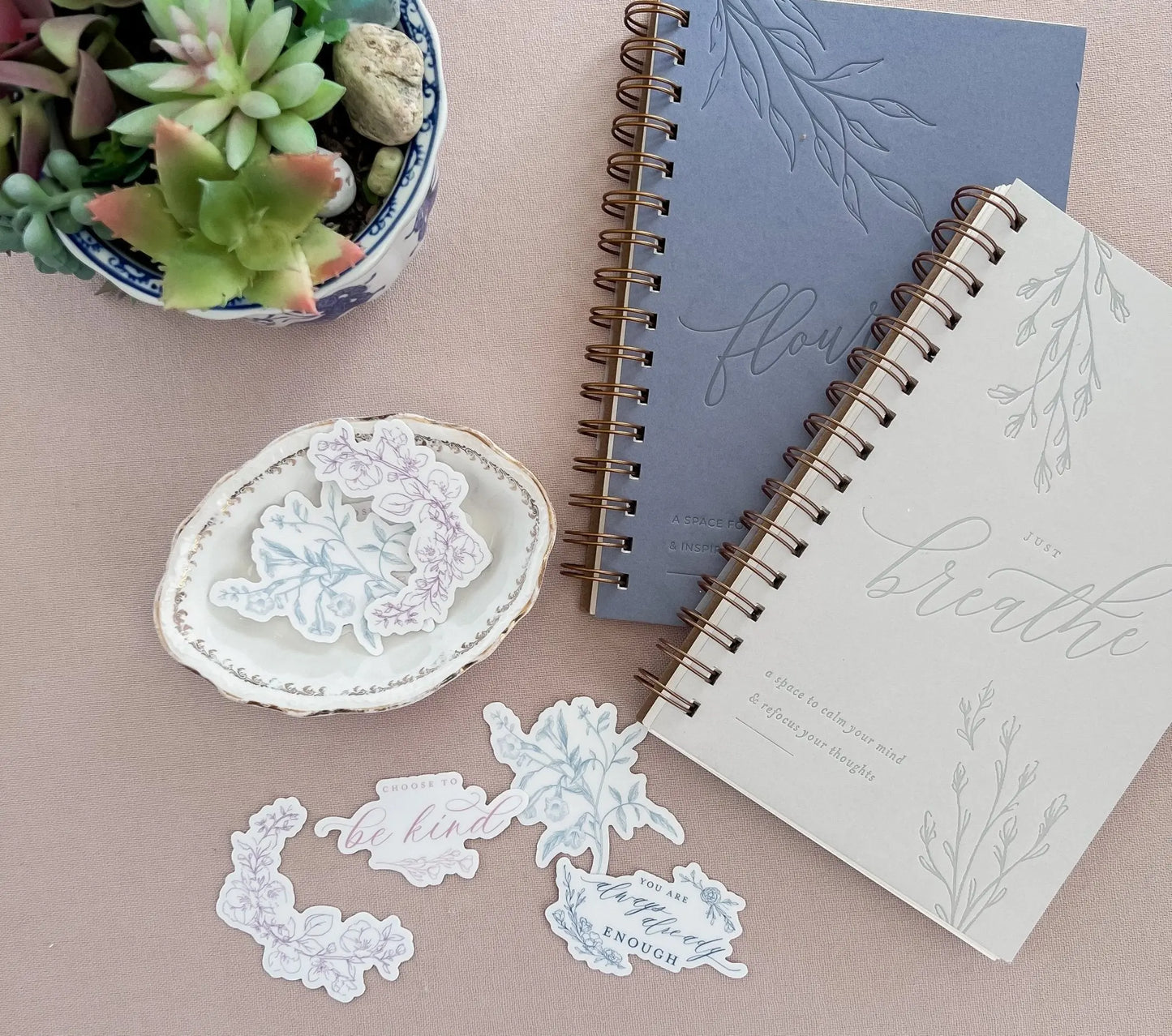Romantic Floral Crest Sticker Jen Simpson Design, LLC