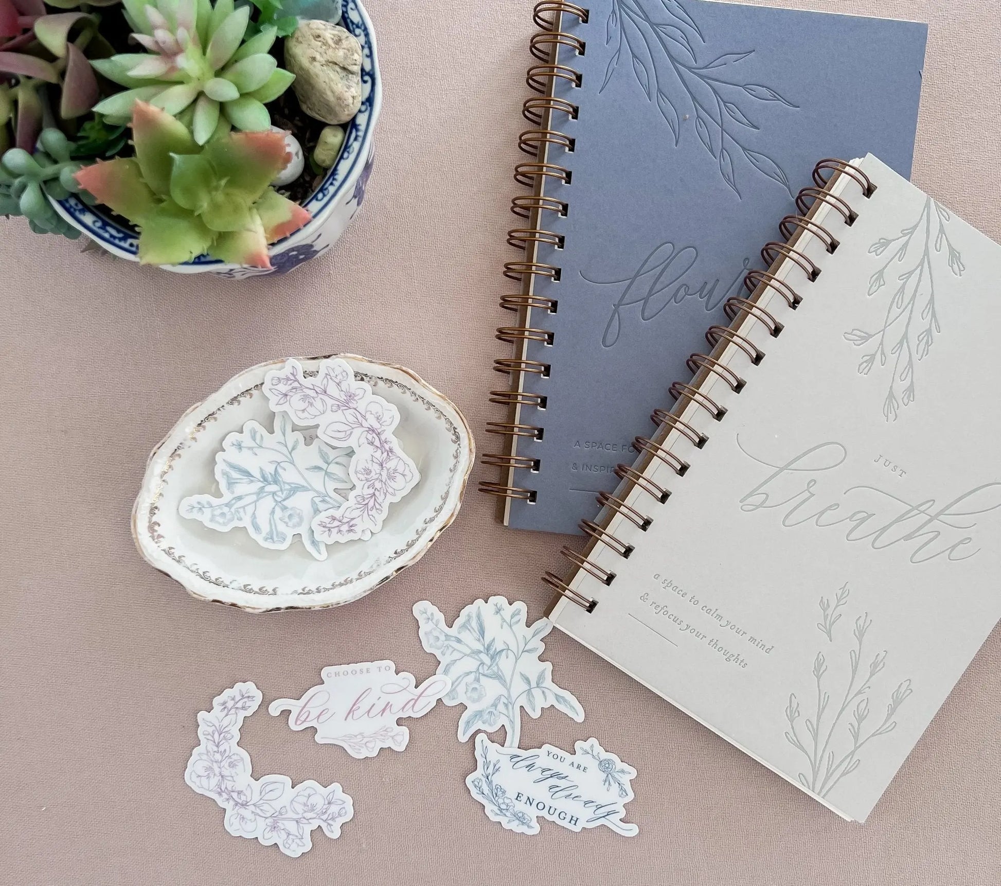 Romantic Floral Crest Sticker Jen Simpson Design, LLC