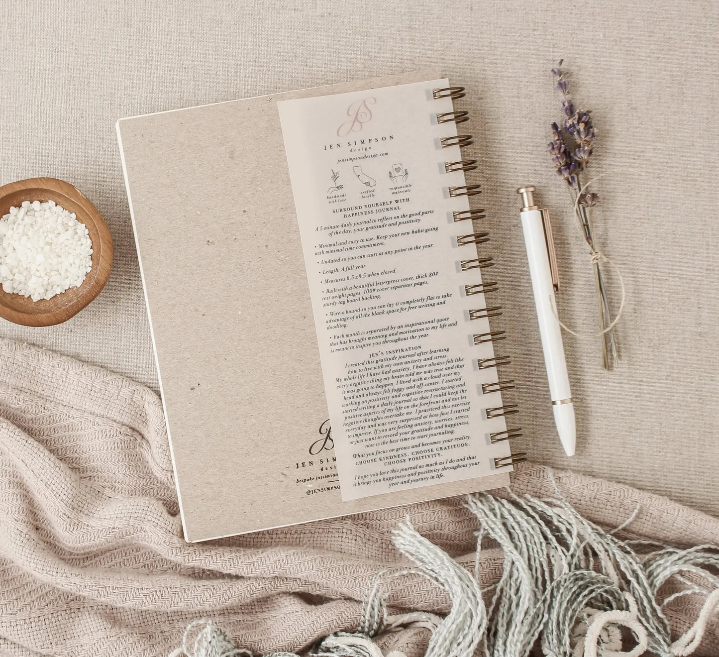 Surround Yourself with Happiness Journal Jen Simpson Design, LLC