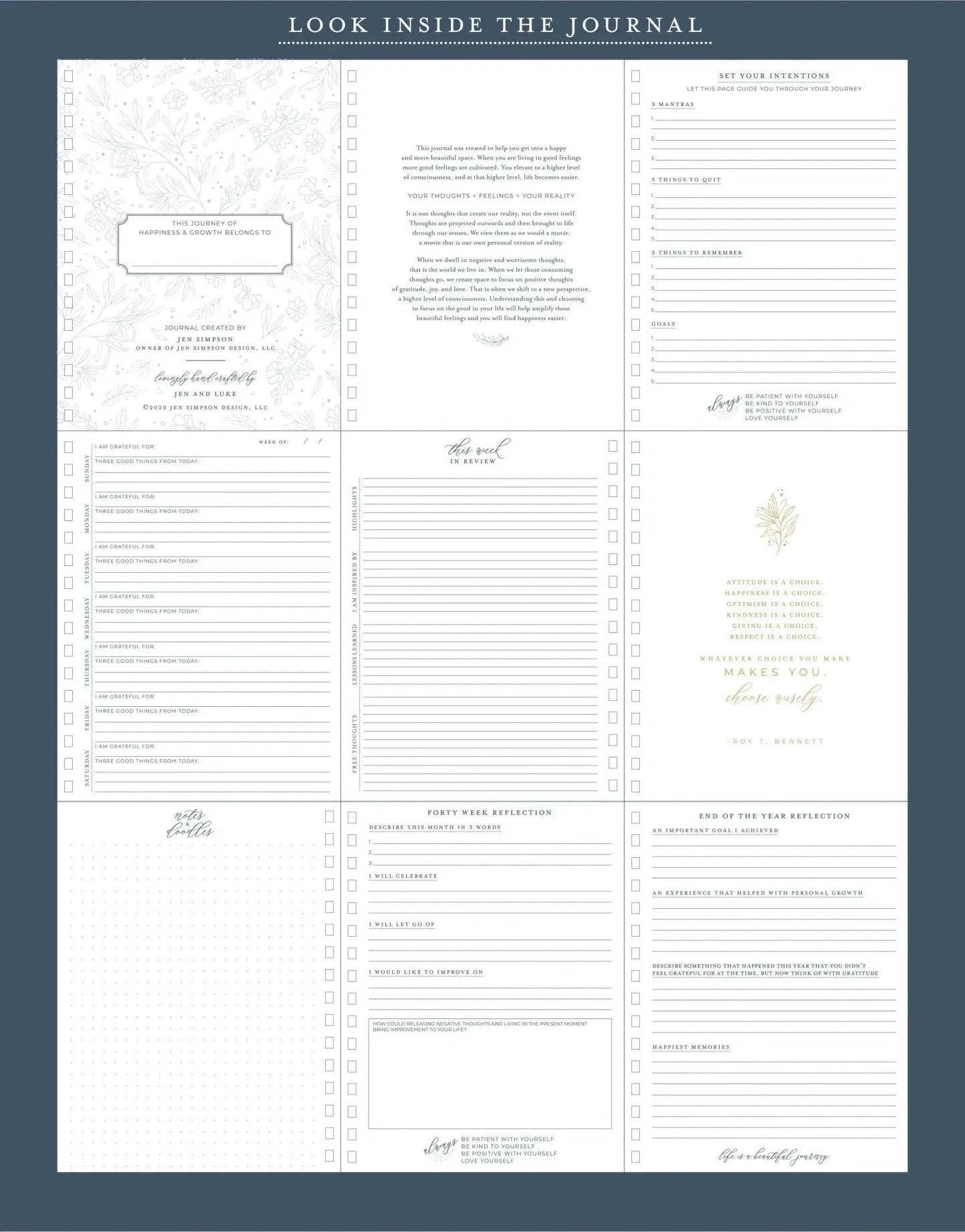 Surround Yourself with Happiness Journal Jen Simpson Design, LLC
