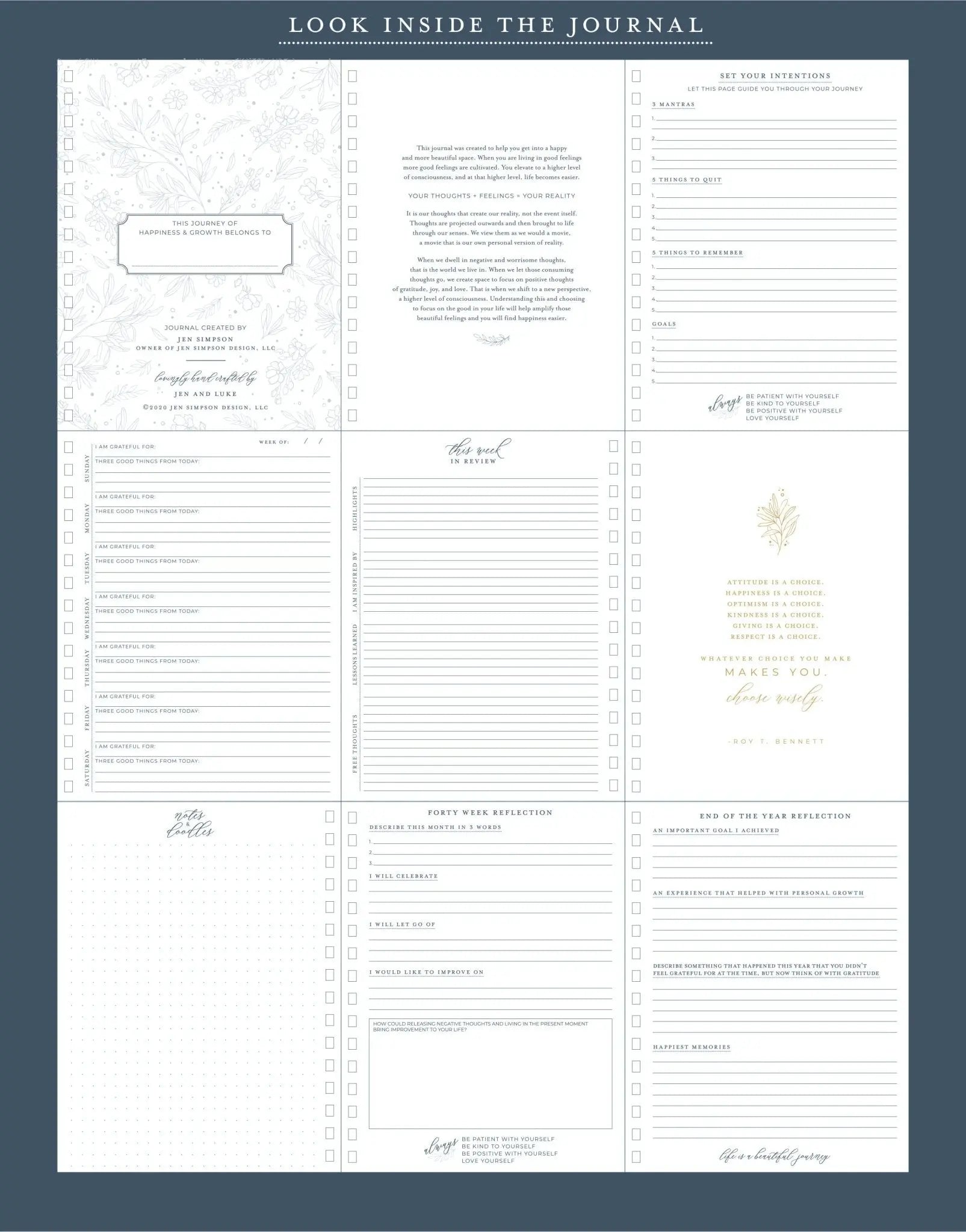 Surround Yourself with Happiness Journal Jen Simpson Design, LLC
