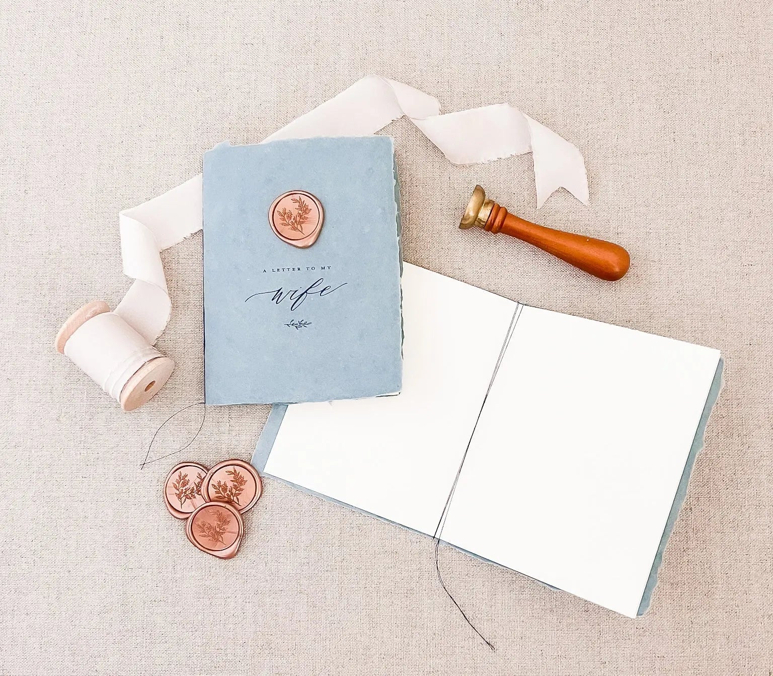 Wax seal His and Hers Vow Book Set Jen Simpson Design, LLC