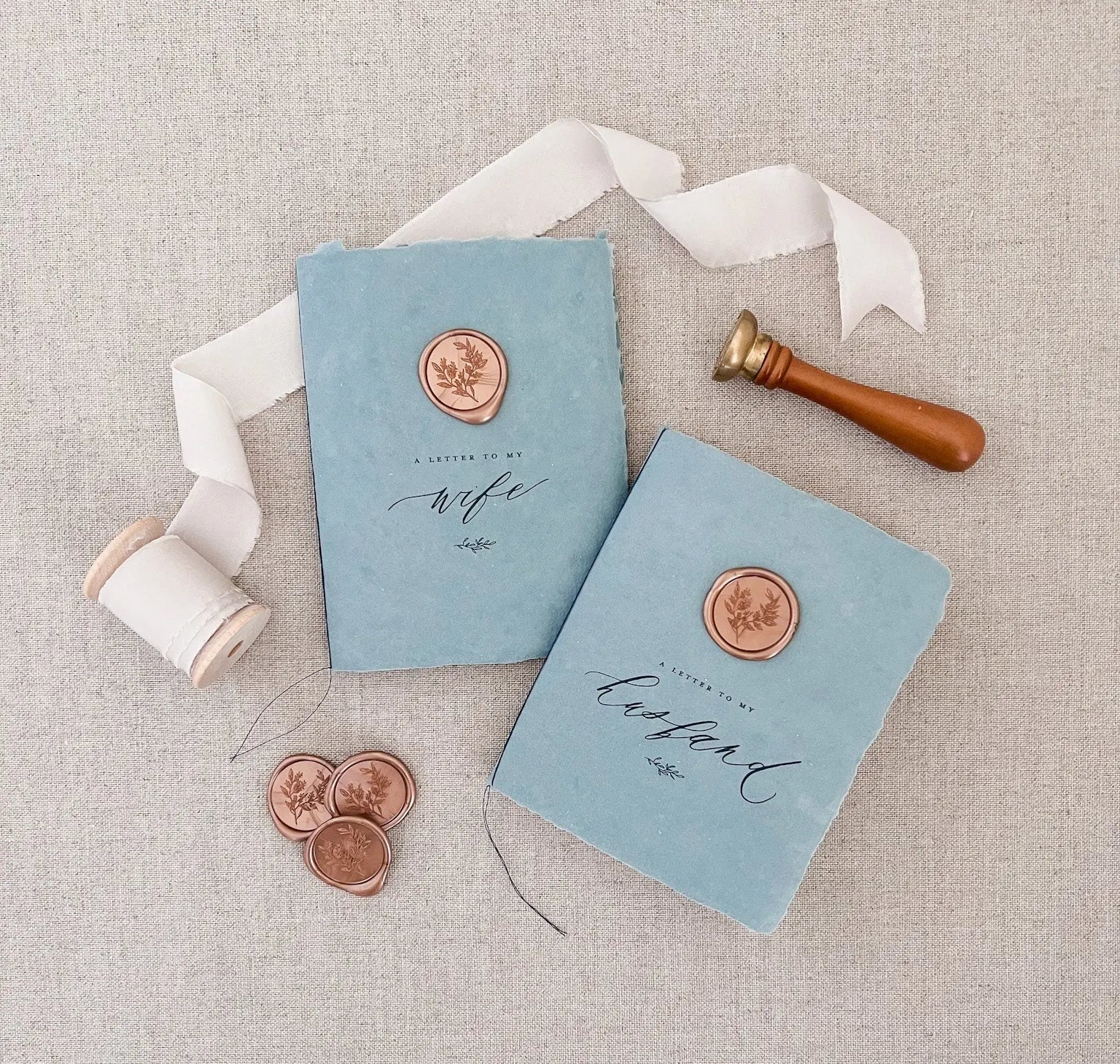 Wax seal His and Hers Vow Book Set Jen Simpson Design, LLC
