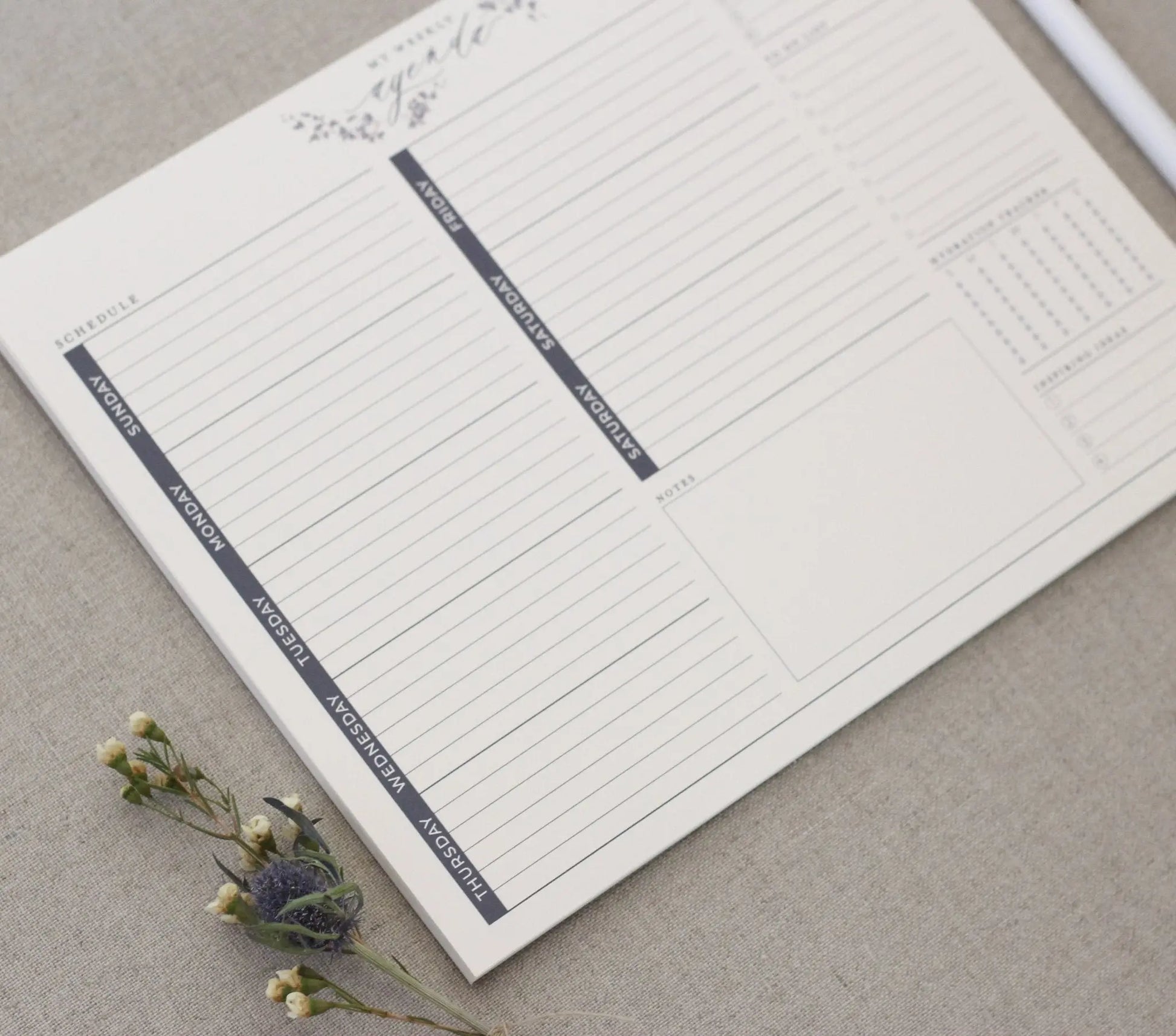 Weekly Agenda // Notepad Planner Jen Simpson Design, LLC